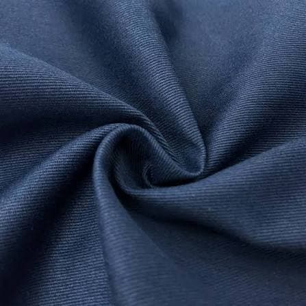 Navy TC twill fabric draped in soft folds