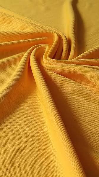 Yellow pique knit mesh fabric
